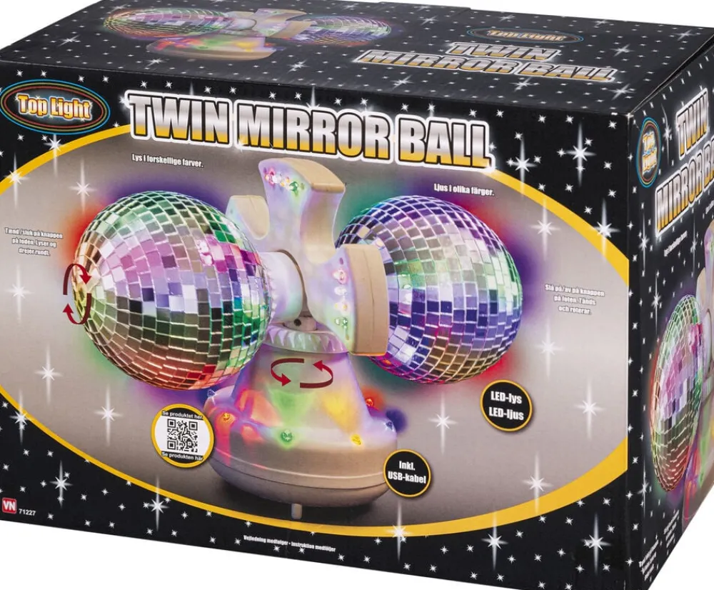 Legetøj TWIN SPEJLKUGLERmLEDLYS Clearance