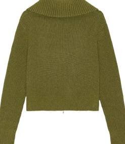 SUI AVA Two-Way Zip Wool Knit Army green Sale
