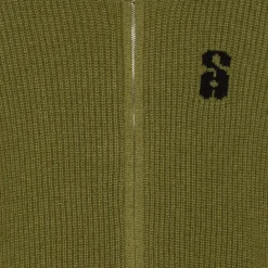 SUI AVA Two-Way Zip Wool Knit Army green Sale
