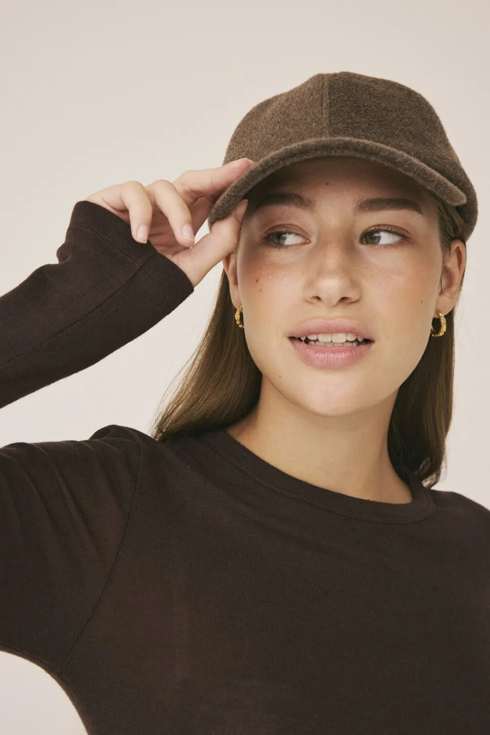 Magasin du Nord Collection Uldkasket 2 Dark brown melange