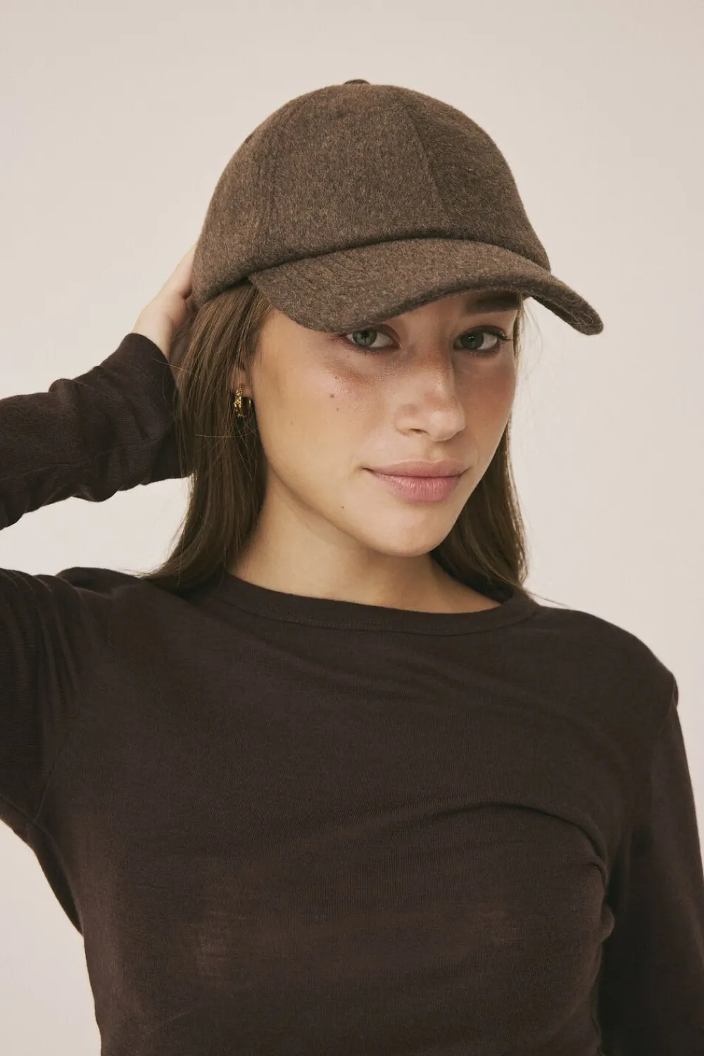 Magasin du Nord Collection Uldkasket 2 Dark brown melange