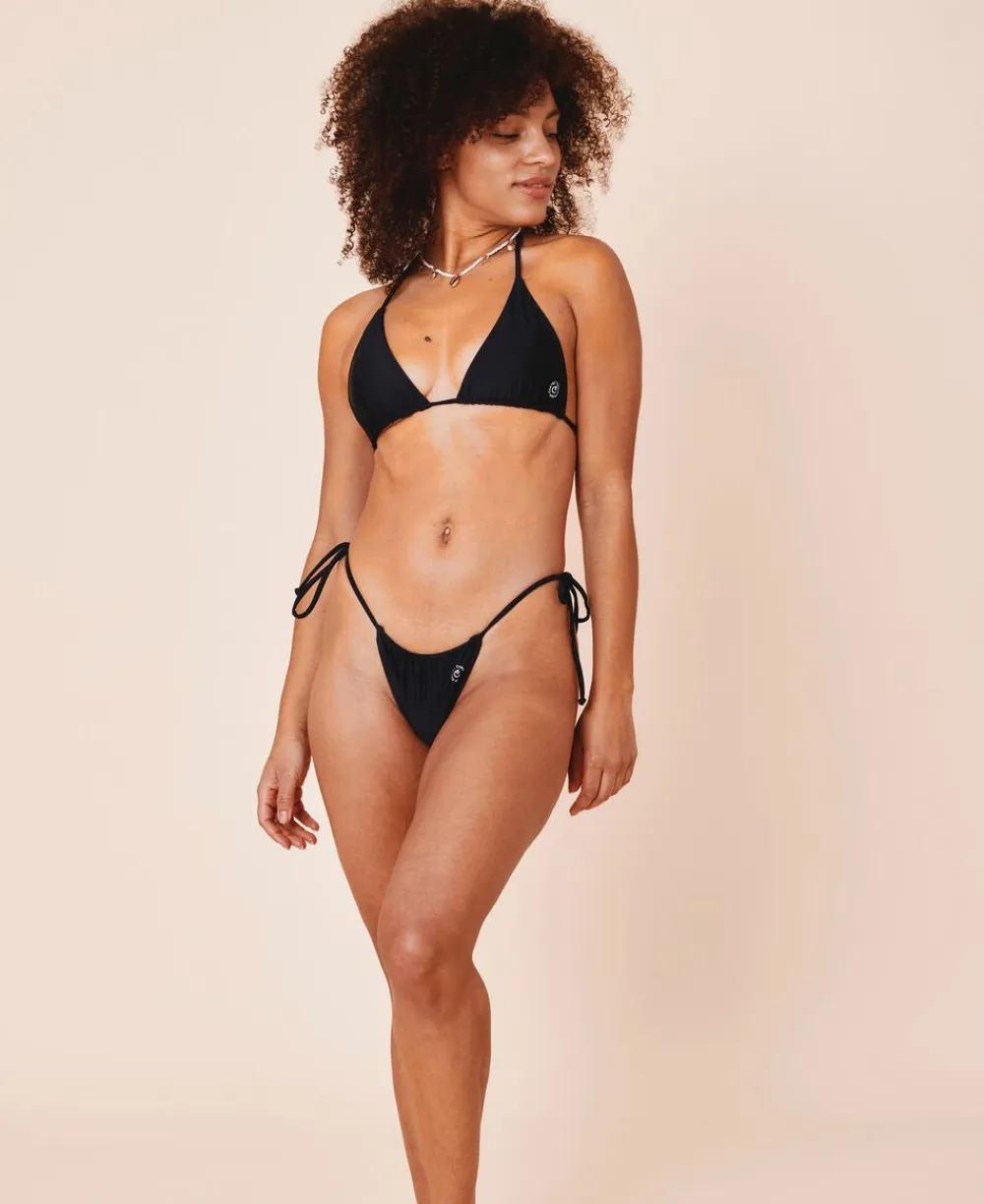 Cartel Copenhagen Uluwatu padded triangle bikini top - Nero Sort Clearance