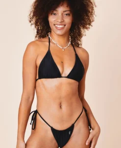 Cartel Copenhagen Uluwatu padded triangle bikini top - Nero Sort Clearance