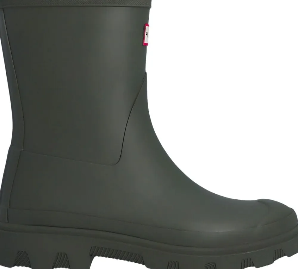 Hunter UNISEX DOWNPOUR SHORT BOOT Dark olive New
