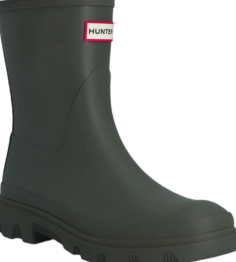 Hunter UNISEX DOWNPOUR SHORT BOOT Dark olive New