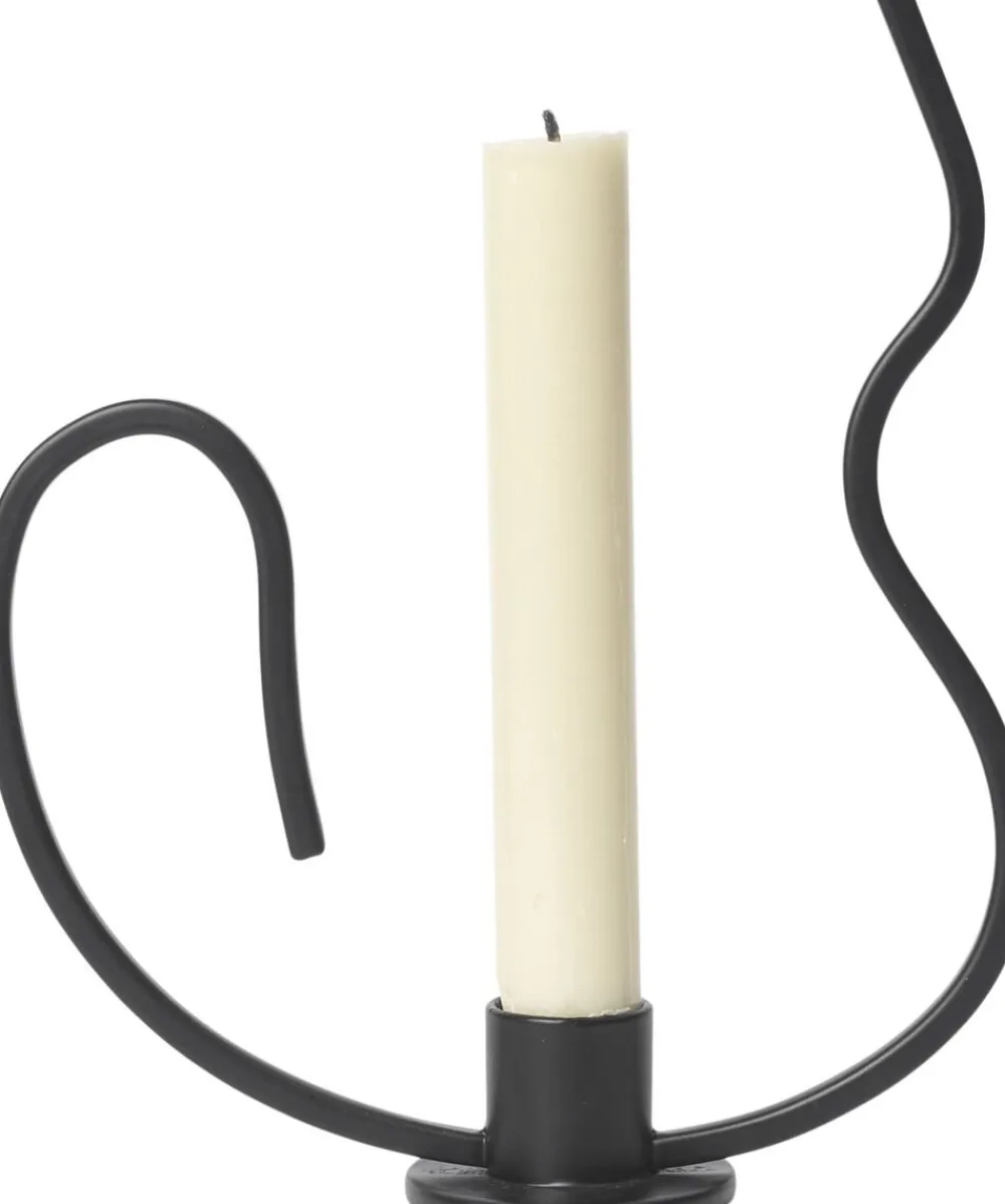 Valse Candle Holder - Low - Black>Ferm Living Sale