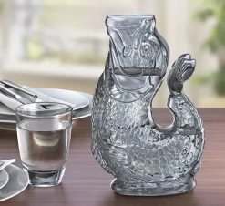 Vandkaraffel fisk, grå, glas, NEMO>CILIO New