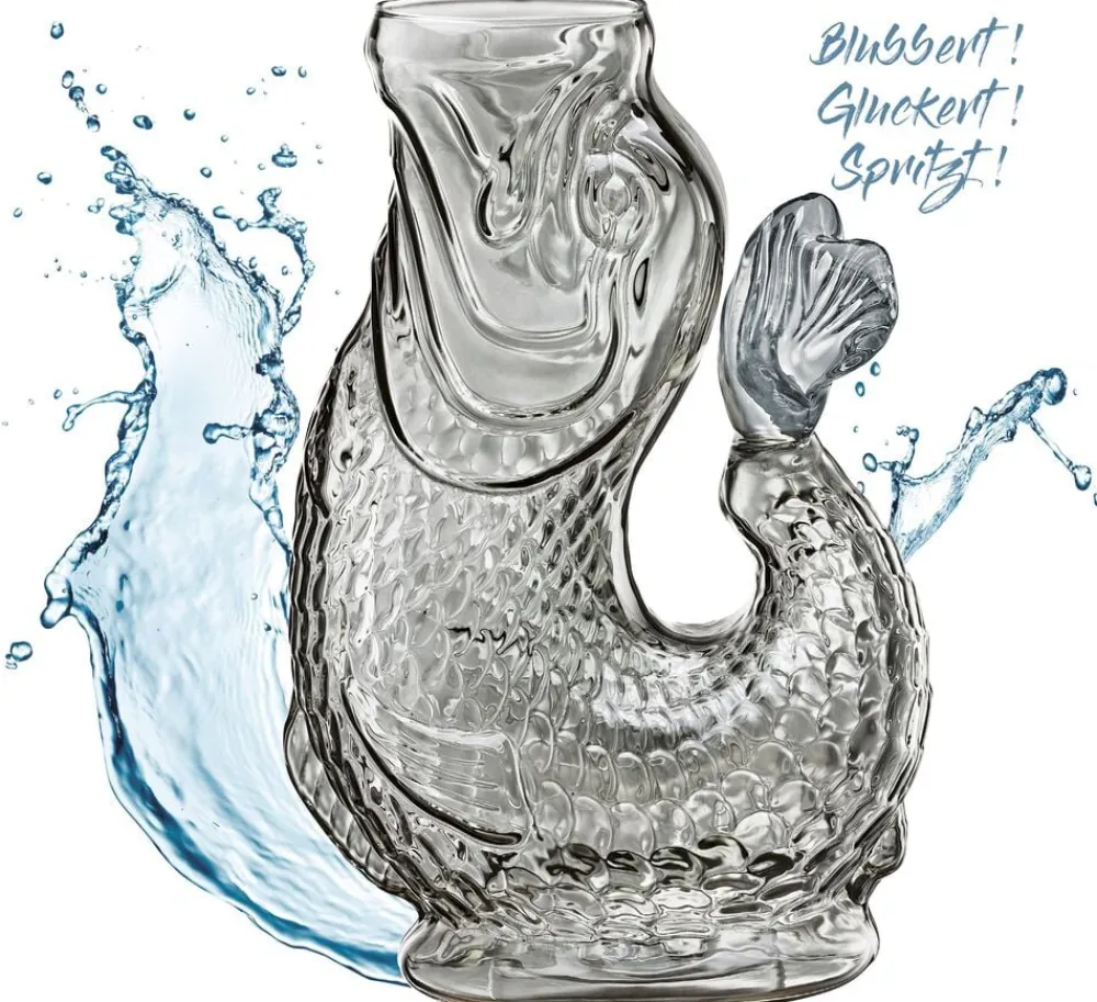 Vandkaraffel fisk, grå, glas, NEMO>CILIO New