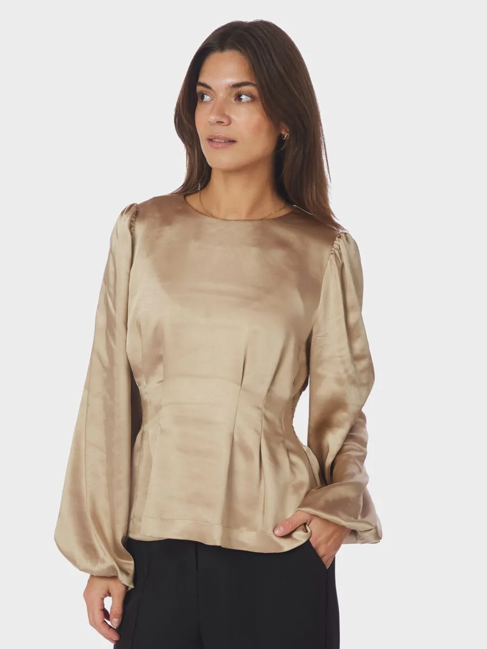 Vanya Crushed Sateen Blouse>Neo Noir Outlet