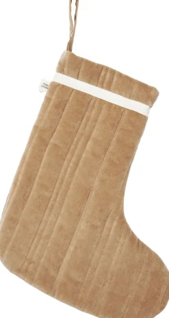 Vari Quilted Christmas Stocking - Velvet - Tan>Ferm Living Online
