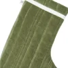 Ferm Living Vari Quilted Christmas Stocking - Velvet - Khaki Outlet