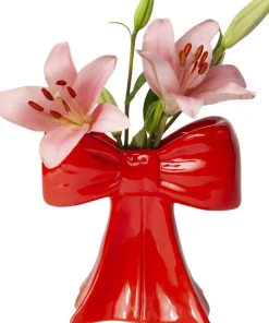 Doiy Vase - Bow - Red