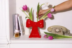 Doiy Vase - Bow - Red