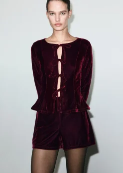 Velvet shorts>MANGO Sale