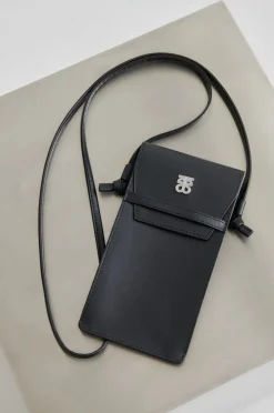 Second Female Verla Leather Phone Bag Black Clearance