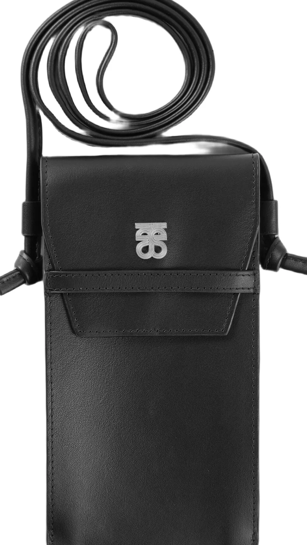 Second Female Verla Leather Phone Bag Black Clearance