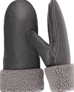 Lovelies VINSON - MITTENS - DOUBLE FACED SHEARLING Dark grey