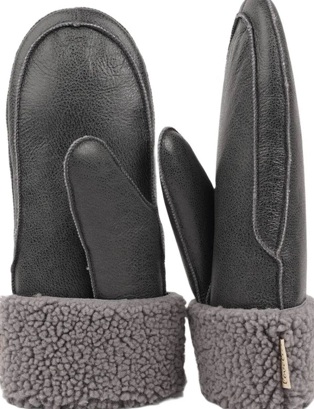 Lovelies VINSON - MITTENS - DOUBLE FACED SHEARLING Dark grey