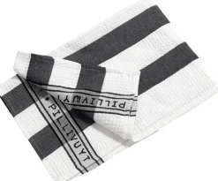 Pillivuyt Viskestykke 90 x 60 cm sort/hvid brede striber Best