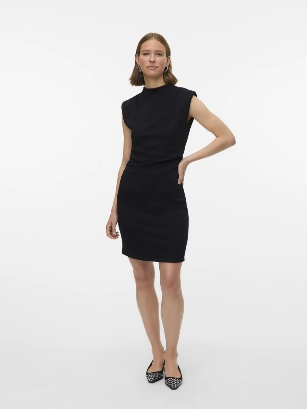 Vero Moda VMNELLI SL HIGH NECK SHORT DRESS JR Black Hot