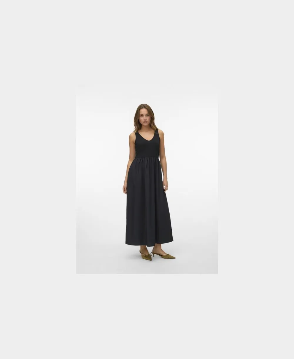 Vero Moda VMVALLY SL LONG BOW DRESS JRS NOOS Black Online