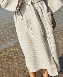 Dame Hay Waffle Bathrobe-Grey