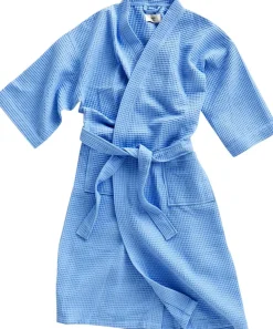 Hay Waffle Bathrobe-Sky blue Online