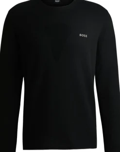 BOSS Waffle LS-Shirt Sort Hot