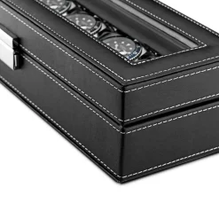 Ditur Watch Box 6 Watches Black Synthetic Sort Best