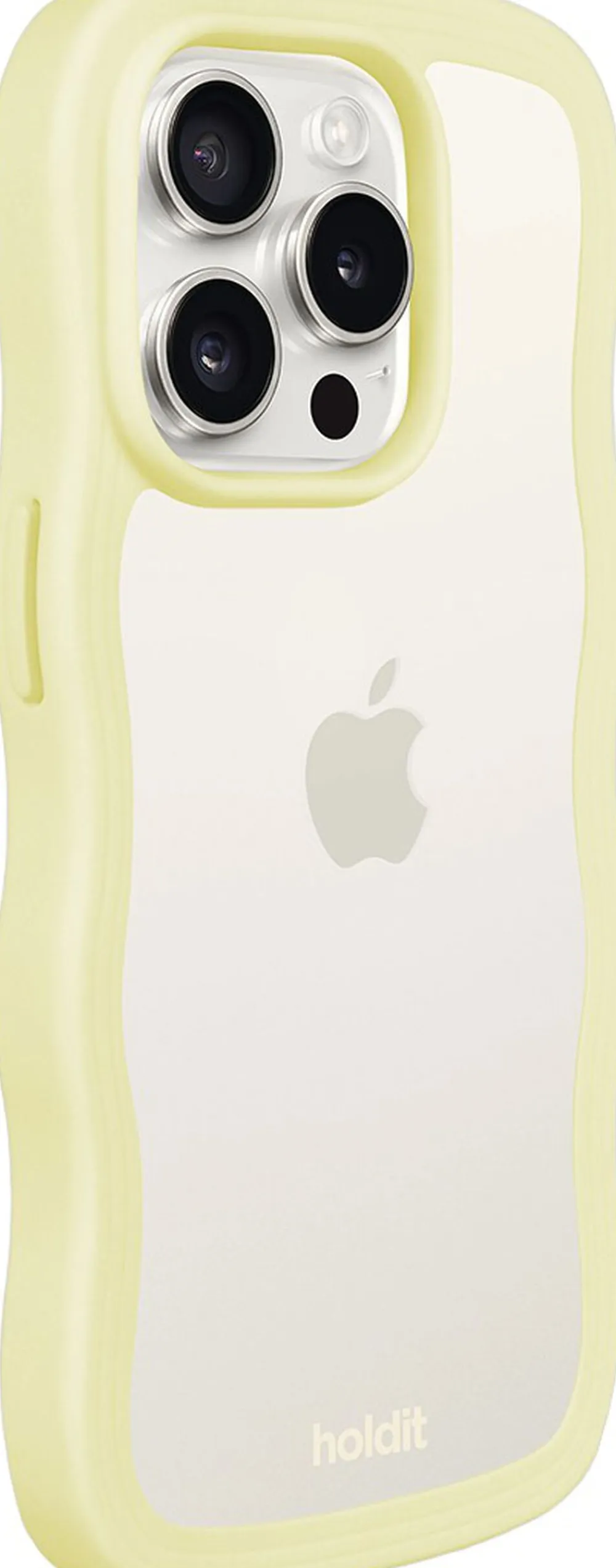 HoldIt Wavy Case iPhone 15 Pro Max Lemonade/Transparent Lys gul New