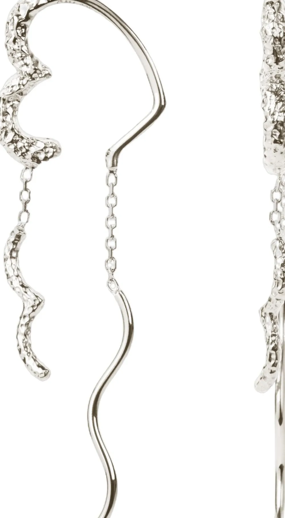 Wavy Sparkly Heart Earlines>Camille Brinch Jewellery