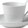 Royal Copenhagen White Fluted Cup and Saucer 24cl New
