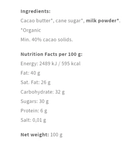 White Organic 40% 100 g økologisk><noscript><img width=