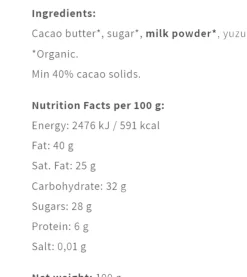 Friis-Holm White Yuzu 40 %, Equador