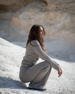 Rethinkit Studios Wool Wrap Cardigan Keep Me Light melange grey Clearance