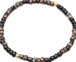 Nialaya Wristband with Dark Japanese Miyuki Beads Black / grey Hot