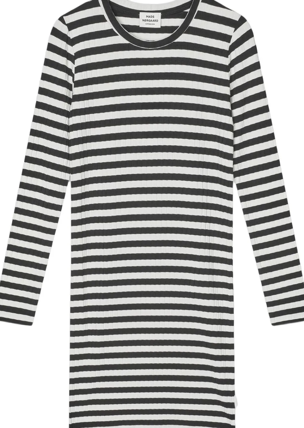 Mads Nørgaard - Copenhagen 5x5 Classic Stripe Dubina Short Dress Sort med hvide striber Sale