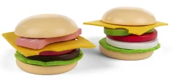 Legetøj 2xTRÆ BURGER SÆTmVELCRO Best