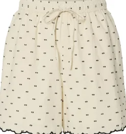 YAS DOBBY HW SHORTS Gardenia/black dobby dots Best