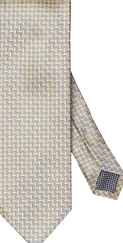 Yellow Geometric Woven Silk Tie>ETON Hot