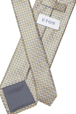 Yellow Geometric Woven Silk Tie>ETON Hot