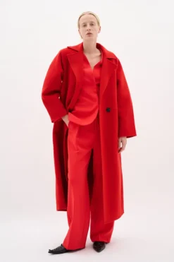 InWear YillaIW Long Wool Coat Cranberry Hot