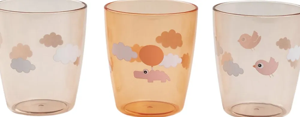 Børn Done by Deer Yummy mini glas 3 stk. Happy clouds
